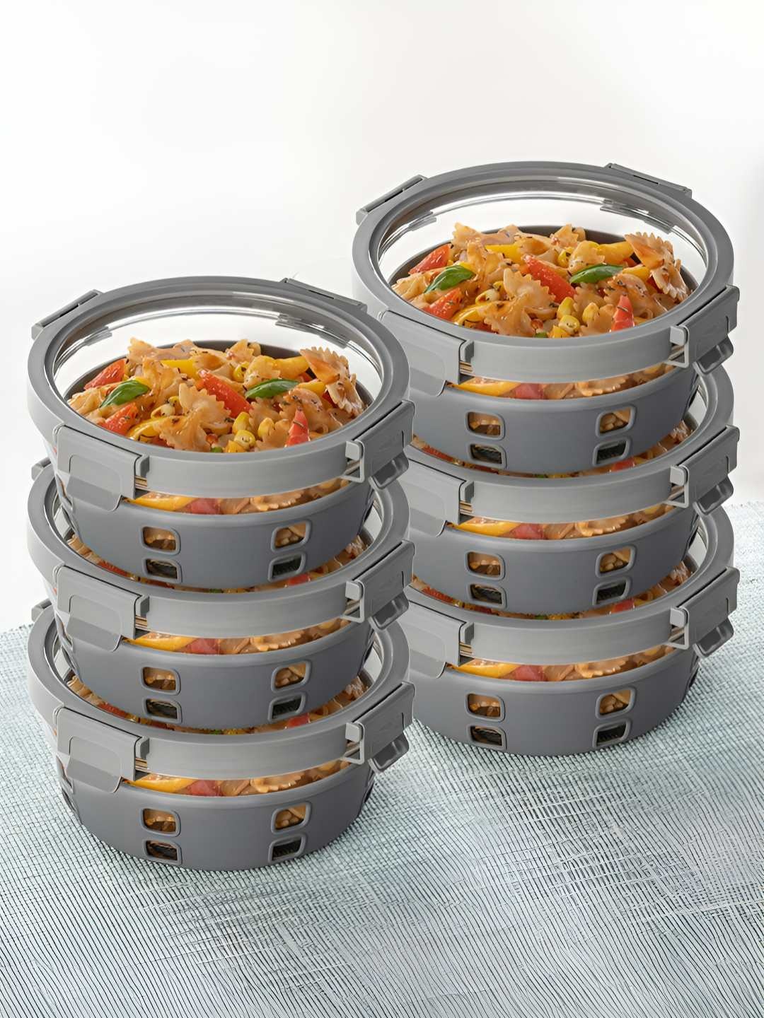 BOROSIL Klip N Store Transparent 6 Pieces Round Glass Container With Airtight Lid
BOROSIL Klip N Store Transparent 6 Pieces Round Glass Container With Airtight Lid