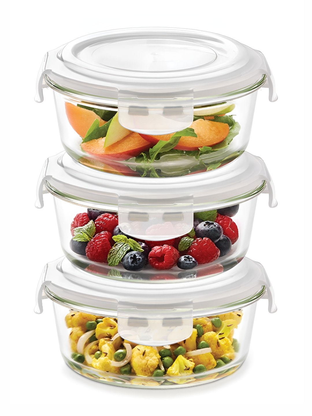 BOROSIL Klip N Store Transparent 3 Pieces Borosilicate Glass Fridge Containers 370 ml Each
BOROSIL Klip N Store Transparent 3 Pieces Borosilicate Glass Fridge Containers 370 ml Each