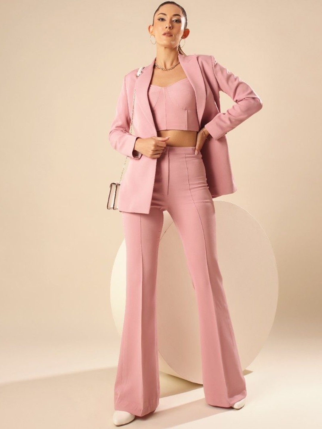 VOLCAPE PEARL Peaked Lapel Collar Single-Breasted Slim Fit Blazer With Trousers, Pink
VOLCAPE PEARL Peaked Lapel Collar Single-Breasted Slim Fit Blazer With Trousers, Pink