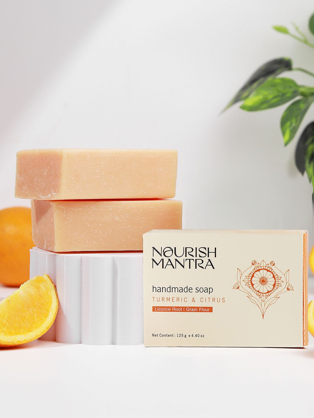 Nourish Mantra Set Of 2 Turmeric & Citrus Handmade Bathing Soap - 125g Each, Peach
Nourish Mantra Set Of 2 Turmeric & Citrus Handmade Bathing Soap - 125g Each, Peach