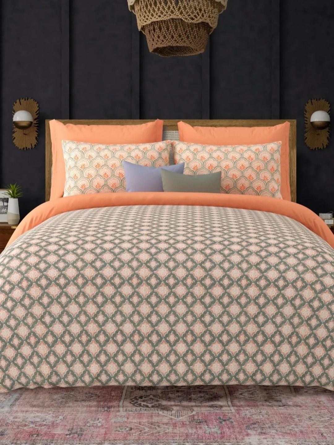 LIVING ROOTS Nandini Orange Printed Pure Cotton 300 TC King Bedsheet Set-2.64m x 2.64m, Grey
LIVING ROOTS Nandini Orange Printed Pure Cotton 300 TC King Bedsheet Set-2.64m x 2.64m, Grey