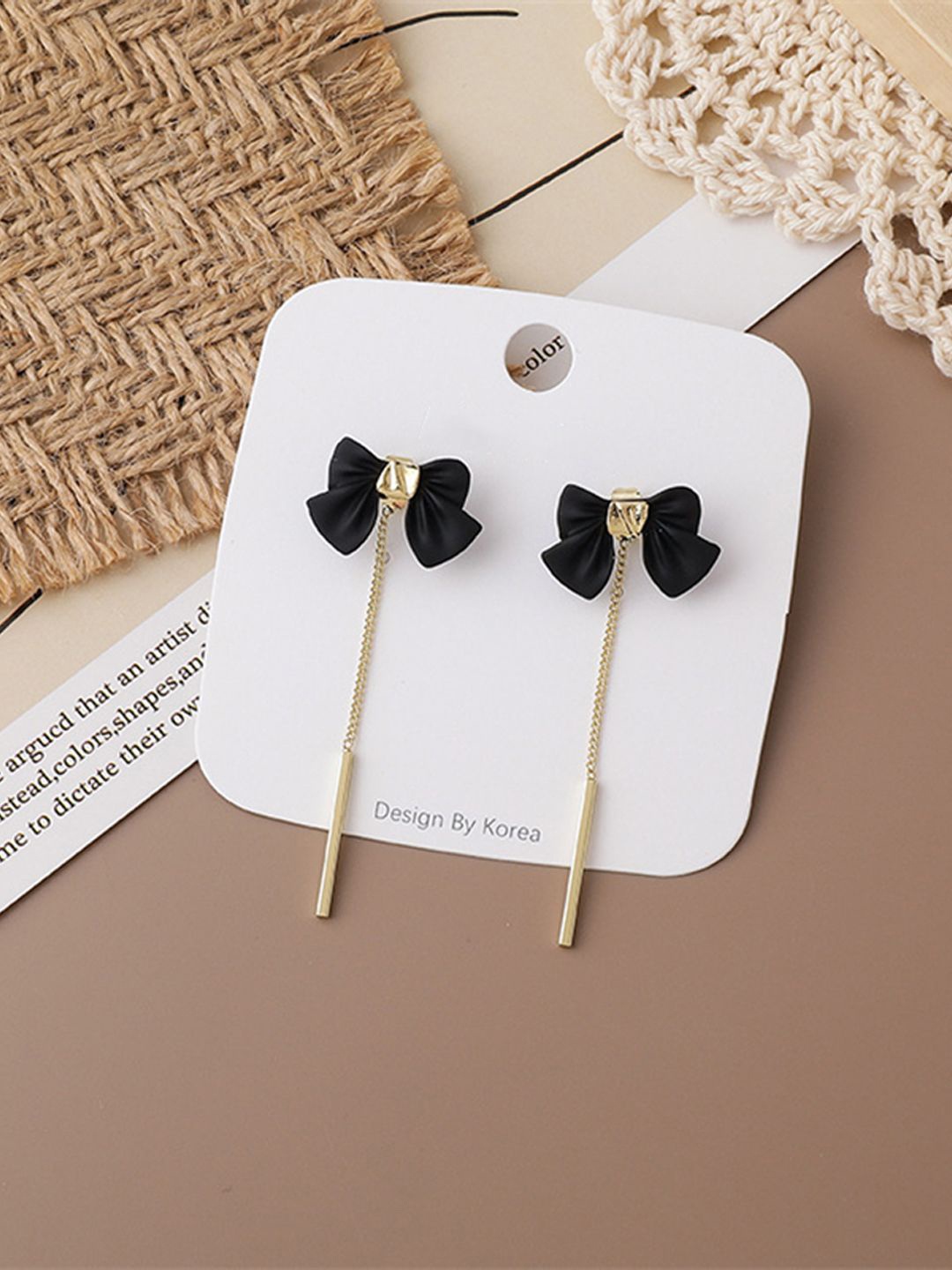 BEYTER Stainless Steel Gold-Plated Artificial Stones Studded Classic Drop Earrings, Black
BEYTER Stainless Steel Gold-Plated Artificial Stones Studded Classic Drop Earrings, Black