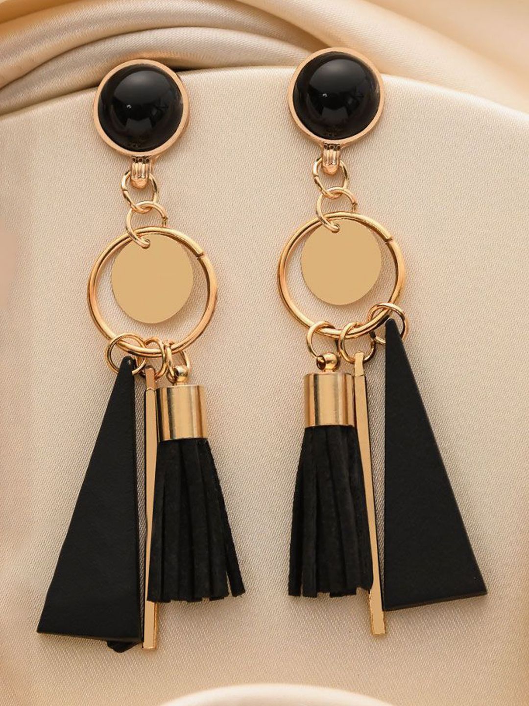 BEYTER Stainless Steel Artificial Stones Studded Contemporary Shaped Drop Earrings, Gold
BEYTER Stainless Steel Artificial Stones Studded Contemporary Shaped Drop Earrings, Gold