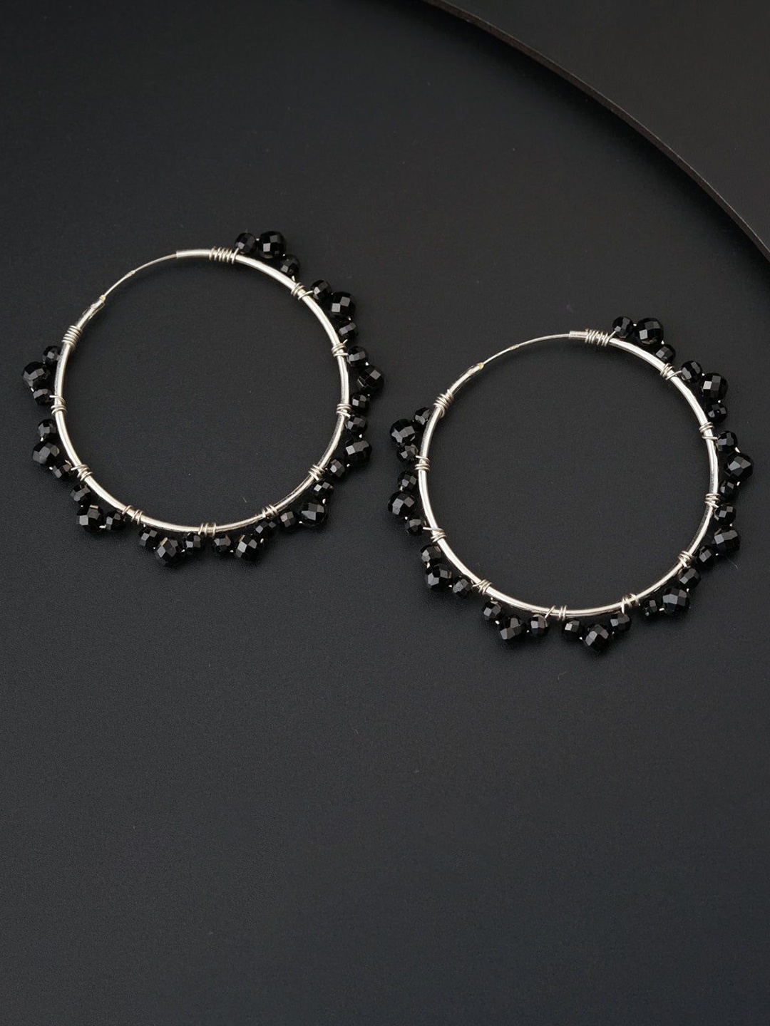 House of Aadyaa 925 Sterling Silver Classic Oxidised Circular Shaped Hoop Earrings With Spinel
House of Aadyaa 925 Sterling Silver Classic Oxidised Circular Shaped Hoop Earrings With Spinel