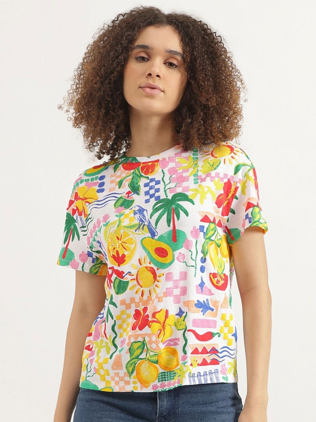 United Colors of Benetton Women Graphic Printed Round Neck Pure Cotton T-shirt, White
United Colors of Benetton Women Graphic Printed Round Neck Pure Cotton T-shirt, White