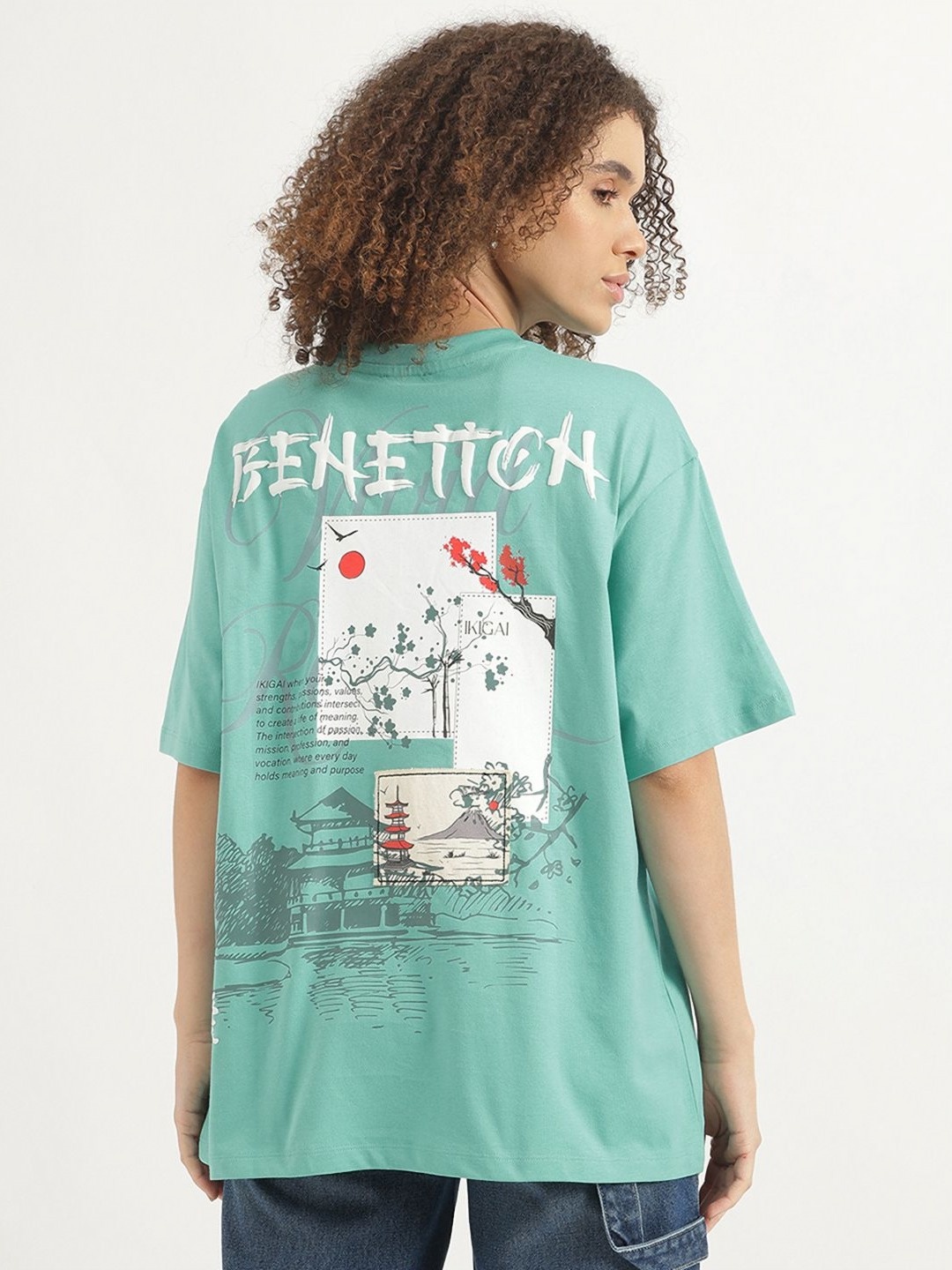 United Colors of Benetton Women Typography Printed Round Neck Cotton Oversized T-shirt, Sea green
United Colors of Benetton Women Typography Printed Round Neck Cotton Oversized T-shirt, Sea green