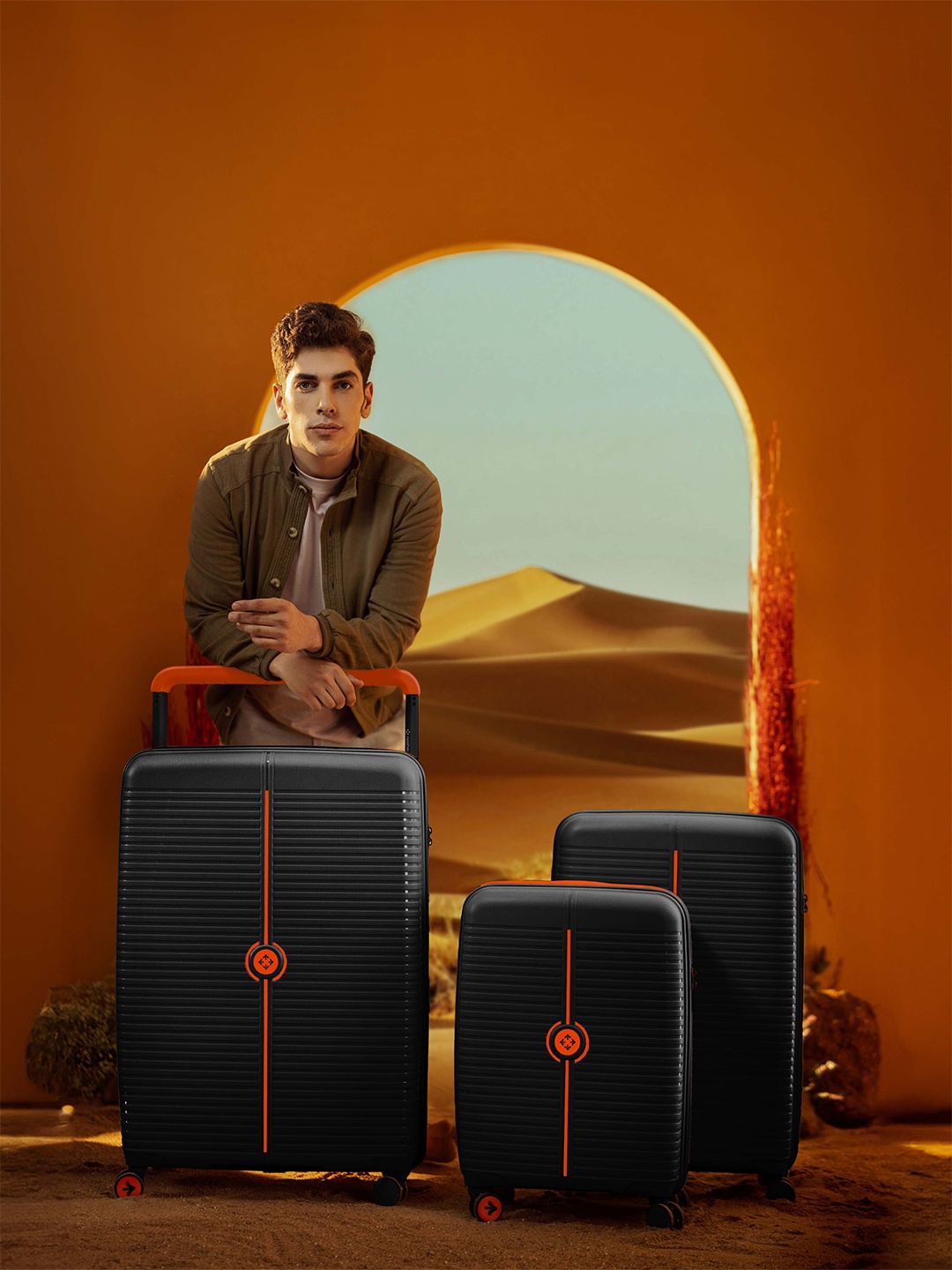 Nasher Miles Dubai Polypropylene Set of 3 S/M/L Black Orange Trolley Bags (55-65-75cm)
Nasher Miles Dubai Polypropylene Set of 3 S/M/L Black Orange Trolley Bags (55-65-75cm)