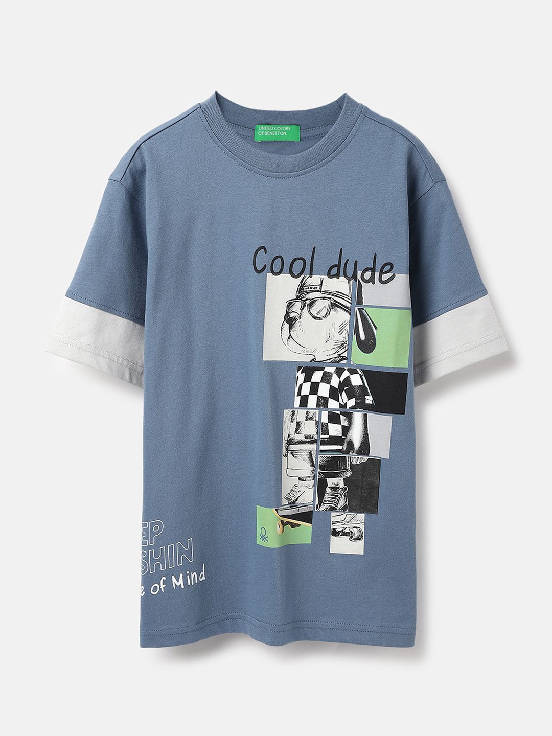 United Colors of Benetton Boys Graphic Printed Round Neck Pure Cotton Relaxed Fit T-shirt, Blue
United Colors of Benetton Boys Graphic Printed Round Neck Pure Cotton Relaxed Fit T-shirt, Blue