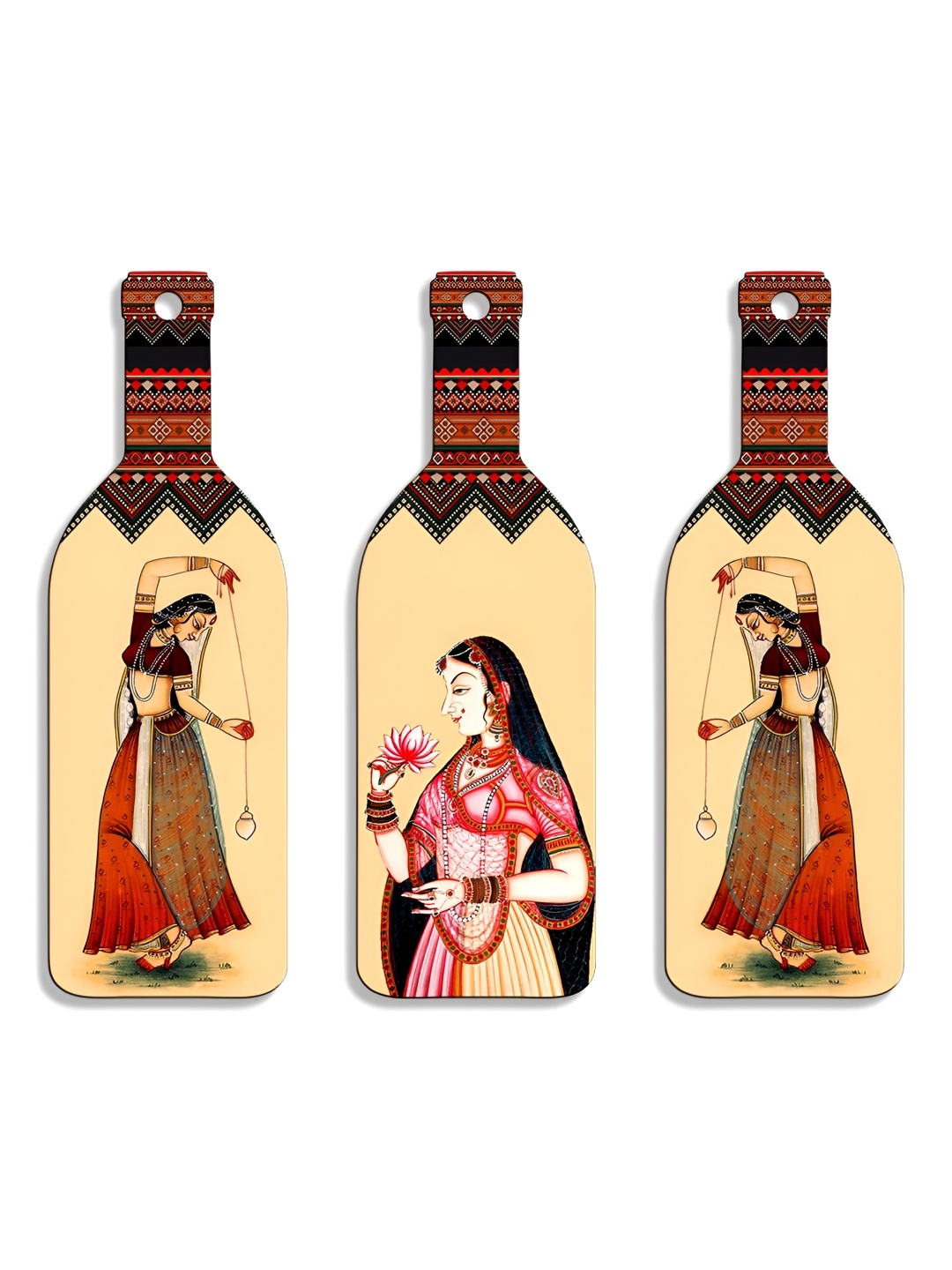 SEHAZ ARTWORKS Beige & Brown 3 Pieces Ethnic Motifs Printed Wooden Decor Wall Hangings
SEHAZ ARTWORKS Beige & Brown 3 Pieces Ethnic Motifs Printed Wooden Decor Wall Hangings