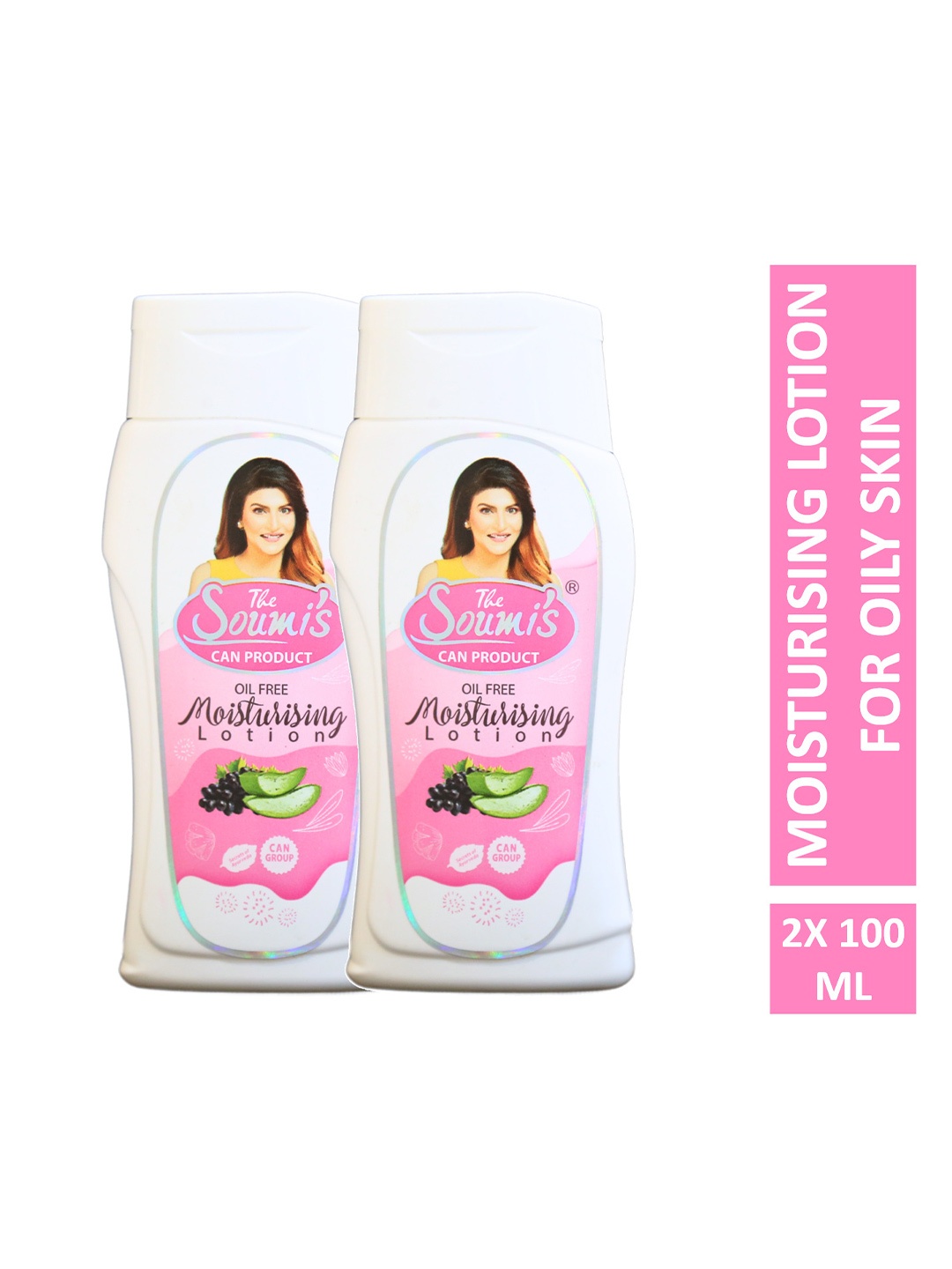 THE SOUMI'S CAN PRODUCT Set Of 2 Oil Free Moisturising Lotion With Aloe Vera - 100 ml Each, White
THE SOUMI'S CAN PRODUCT Set Of 2 Oil Free Moisturising Lotion With Aloe Vera - 100 ml Each, White