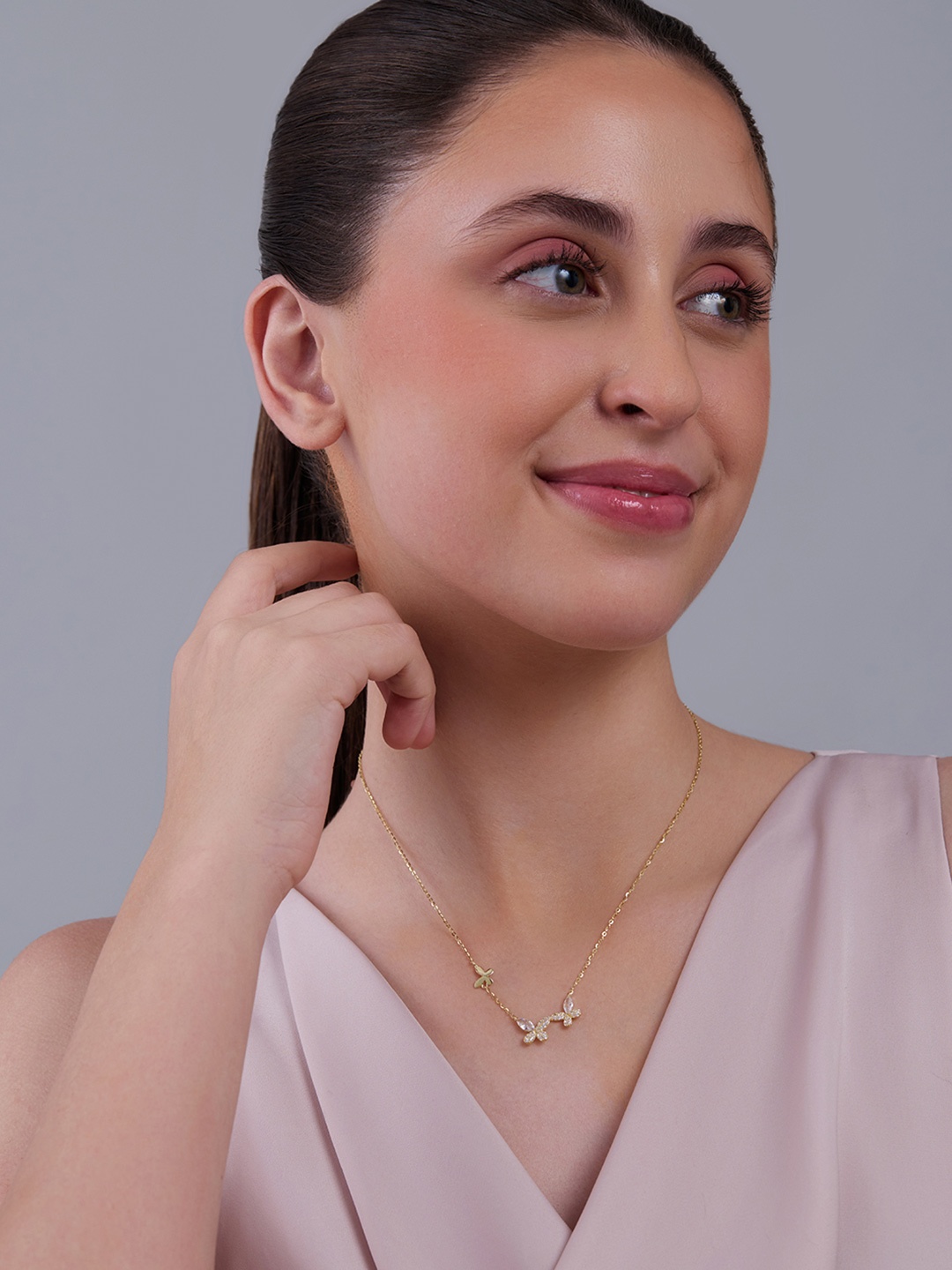 Kushal's Fashion Jewellery 92.5 Pure Silver Gold-Plated Cubic Zirconia Minimal Chain
Kushal's Fashion Jewellery 92.5 Pure Silver Gold-Plated Cubic Zirconia Minimal Chain