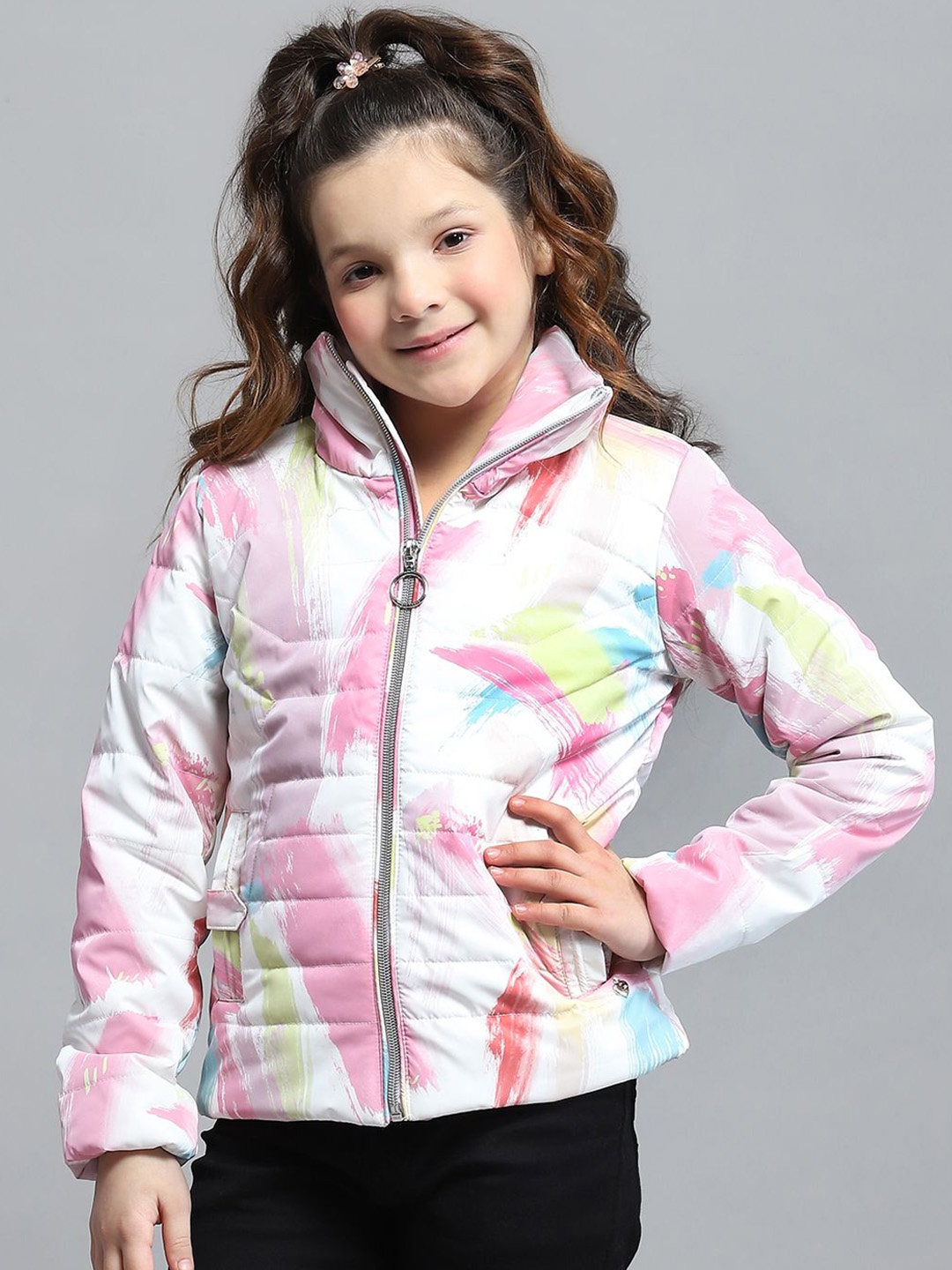 Monte Carlo Girls Mock Collar Abstract Printed Casual Lightweight Padded Jacket, Pink
Monte Carlo Girls Mock Collar Abstract Printed Casual Lightweight Padded Jacket, Pink