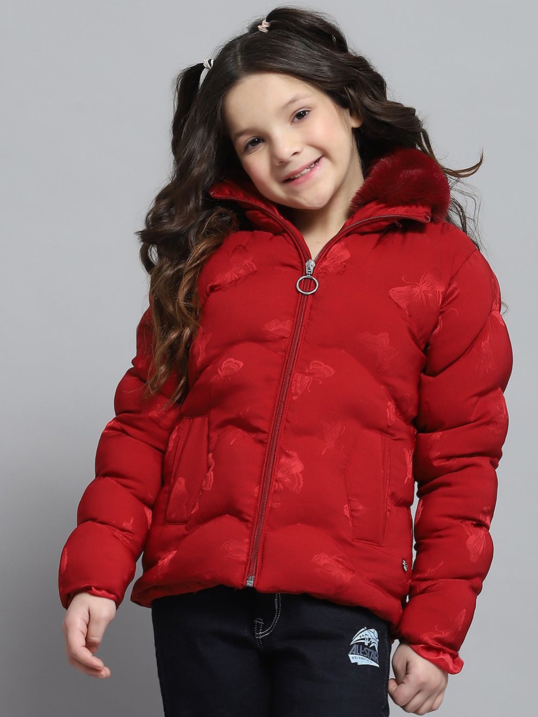 Monte Carlo Girls Mock Collar Conversational Printed Casual Lightweight Puffer Jacket, Red
Monte Carlo Girls Mock Collar Conversational Printed Casual Lightweight Puffer Jacket, Red