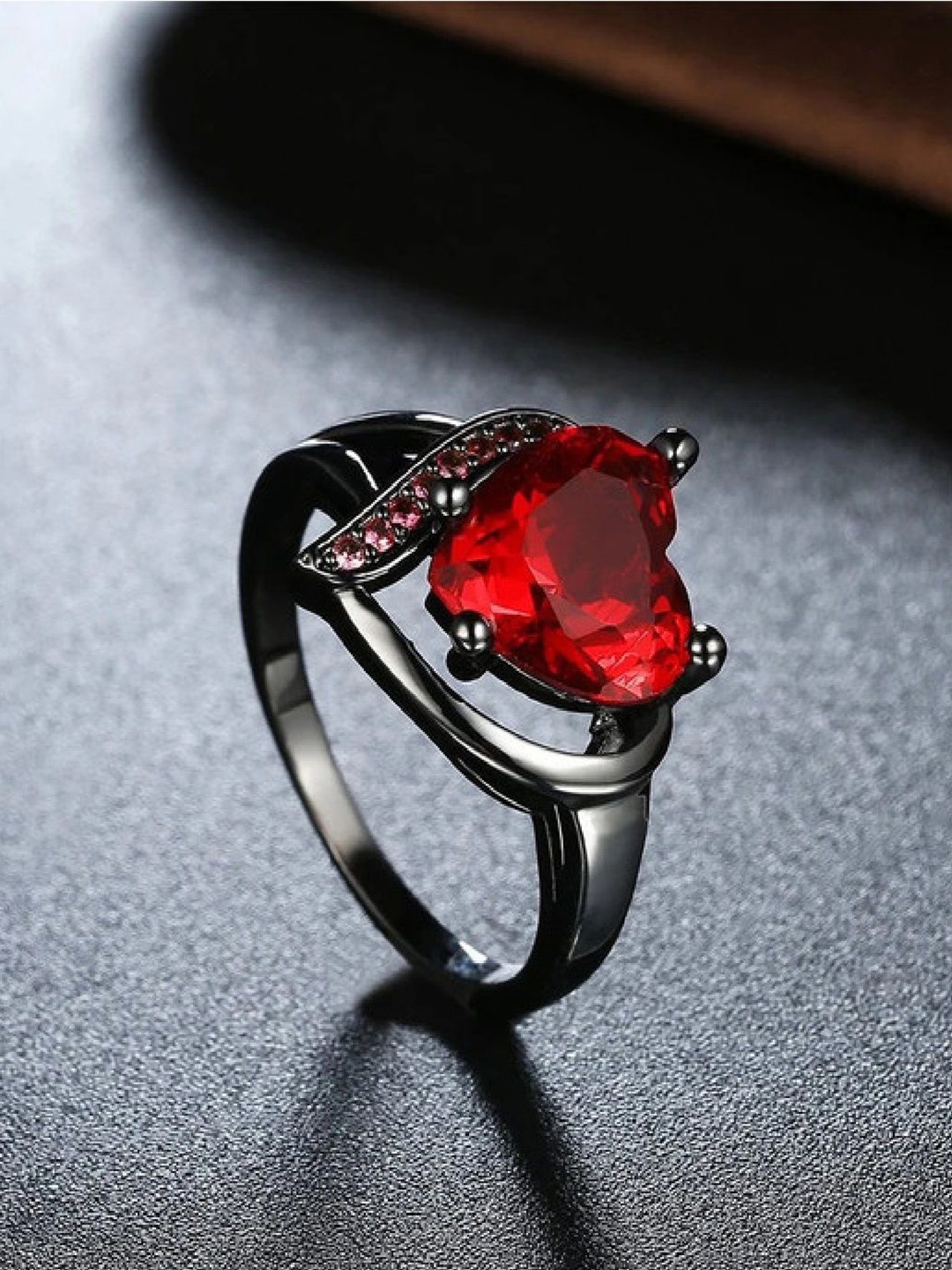 RUHI COLLECTION Platinum Plated Stainless Steel Cubic Zirconia Studded Heart Finger Ring, Silver
RUHI COLLECTION Platinum Plated Stainless Steel Cubic Zirconia Studded Heart Finger Ring, Silver