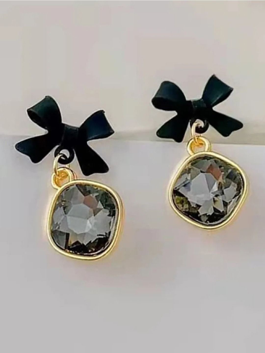 BEYTER Gold-Plated Stainless Steel Artificial Stone Studded Classic Drop Earrings, Black
BEYTER Gold-Plated Stainless Steel Artificial Stone Studded Classic Drop Earrings, Black