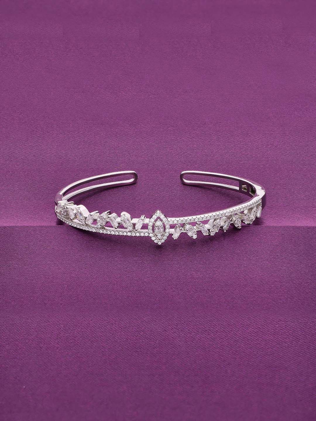 KAI JEWEL 925 Sterling Silver Rhodium-Plated AD Studded Sparkling Treasure Cuff Bracelet
KAI JEWEL 925 Sterling Silver Rhodium-Plated AD Studded Sparkling Treasure Cuff Bracelet
