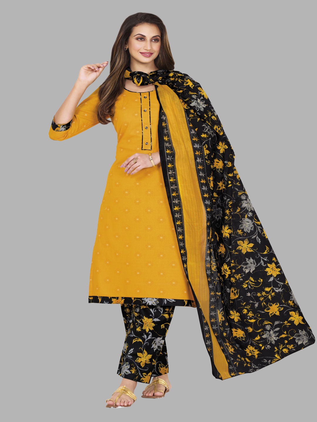 shree jeenmata collection Women Printed Regular Pure Cotton Kurta with Churidar & With Dupatta, Yellow
shree jeenmata collection Women Printed Regular Pure Cotton Kurta with Churidar & With Dupatta, Yellow