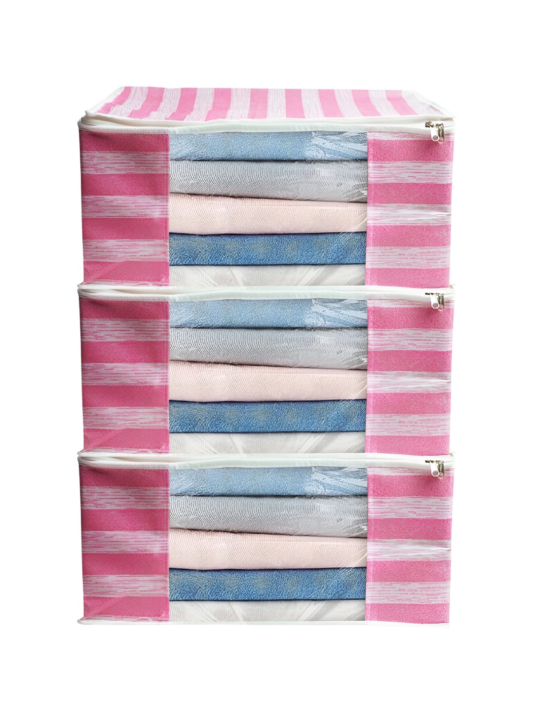 ANKIT INTERNATIONAL Pink & White 3 Pieces Striped Super Strong Multi-Utility Organisers
ANKIT INTERNATIONAL Pink & White 3 Pieces Striped Super Strong Multi-Utility Organisers