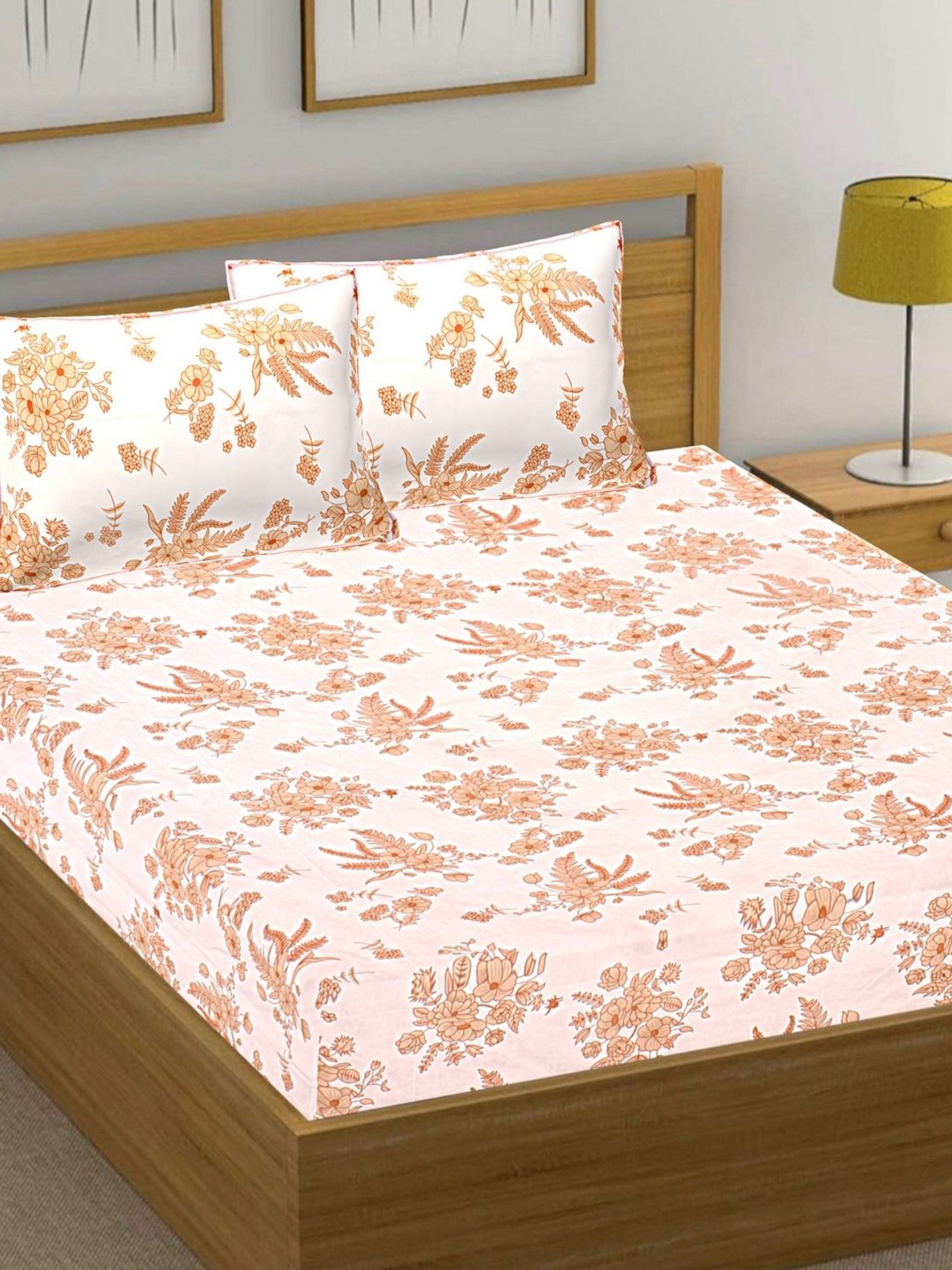 HASHCART Cream & Brown Floral Printed Cotton 210 TC Queen Bedsheet Set-2.40 m x 2.25 m
HASHCART Cream & Brown Floral Printed Cotton 210 TC Queen Bedsheet Set-2.40 m x 2.25 m
