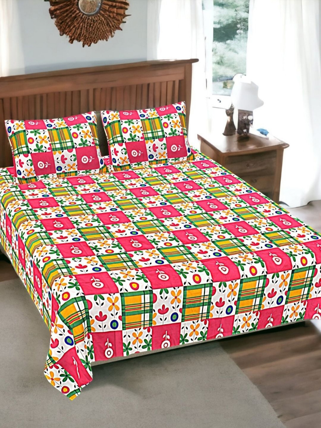 HASHCART White Ethnic Motifs Printed 210 TC Cotton Queen Bedsheet Set 2.40 m x 2.25 m
HASHCART White Ethnic Motifs Printed 210 TC Cotton Queen Bedsheet Set 2.40 m x 2.25 m