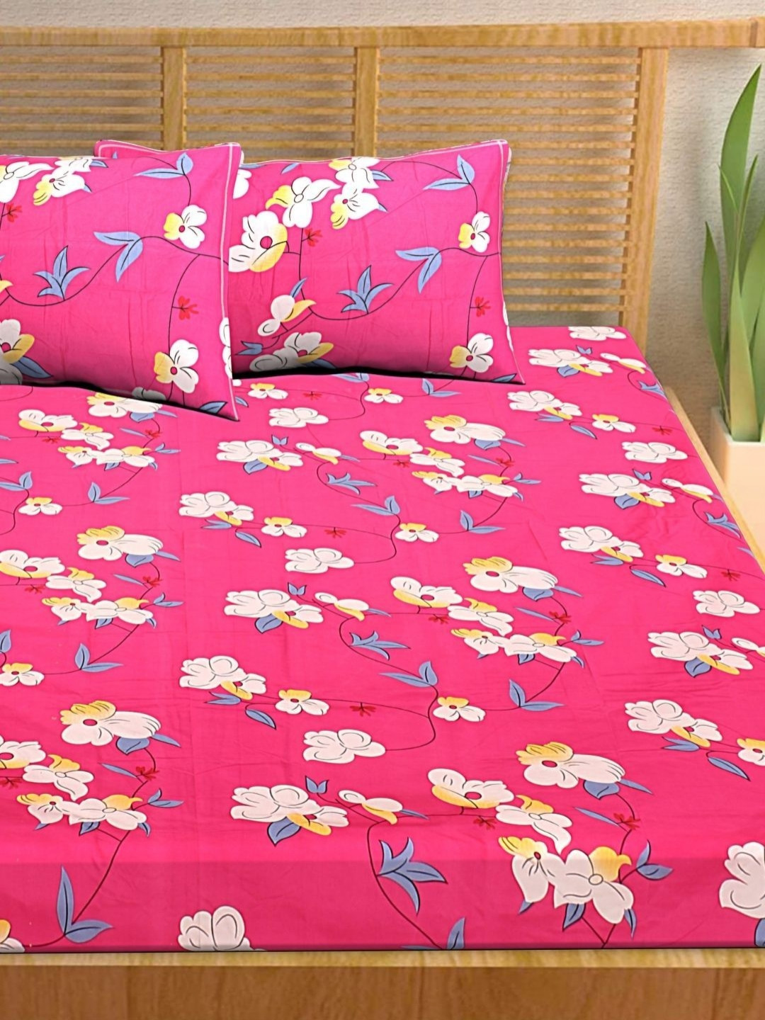 HASHCART Pink And White Floral Printed 210 TC Queen Bedsheet Set 2.40 m x 2.25 m
HASHCART Pink And White Floral Printed 210 TC Queen Bedsheet Set 2.40 m x 2.25 m