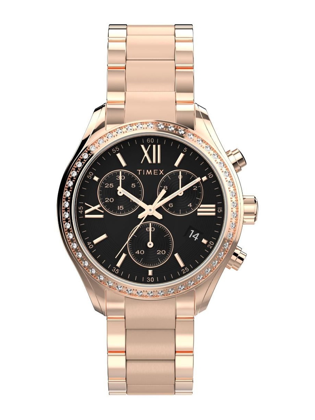 Timex Women Embellished Stainless Steel Bracelet Style Straps Analogue Watch TW2W20100, Black
Timex Women Embellished Stainless Steel Bracelet Style Straps Analogue Watch TW2W20100, Black