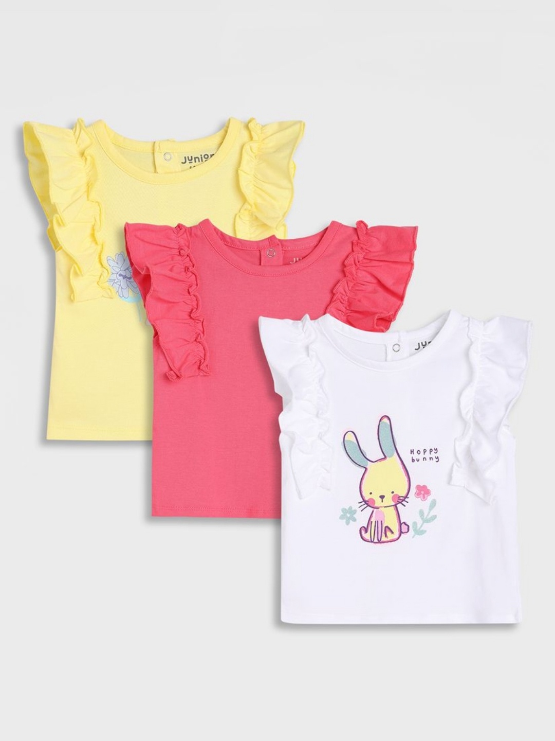 Juniors by Babyshop Girls Pack Of 3 Graphic Printed Round Neck Cotton T-shirt, Yellow
Juniors by Babyshop Girls Pack Of 3 Graphic Printed Round Neck Cotton T-shirt, Yellow
