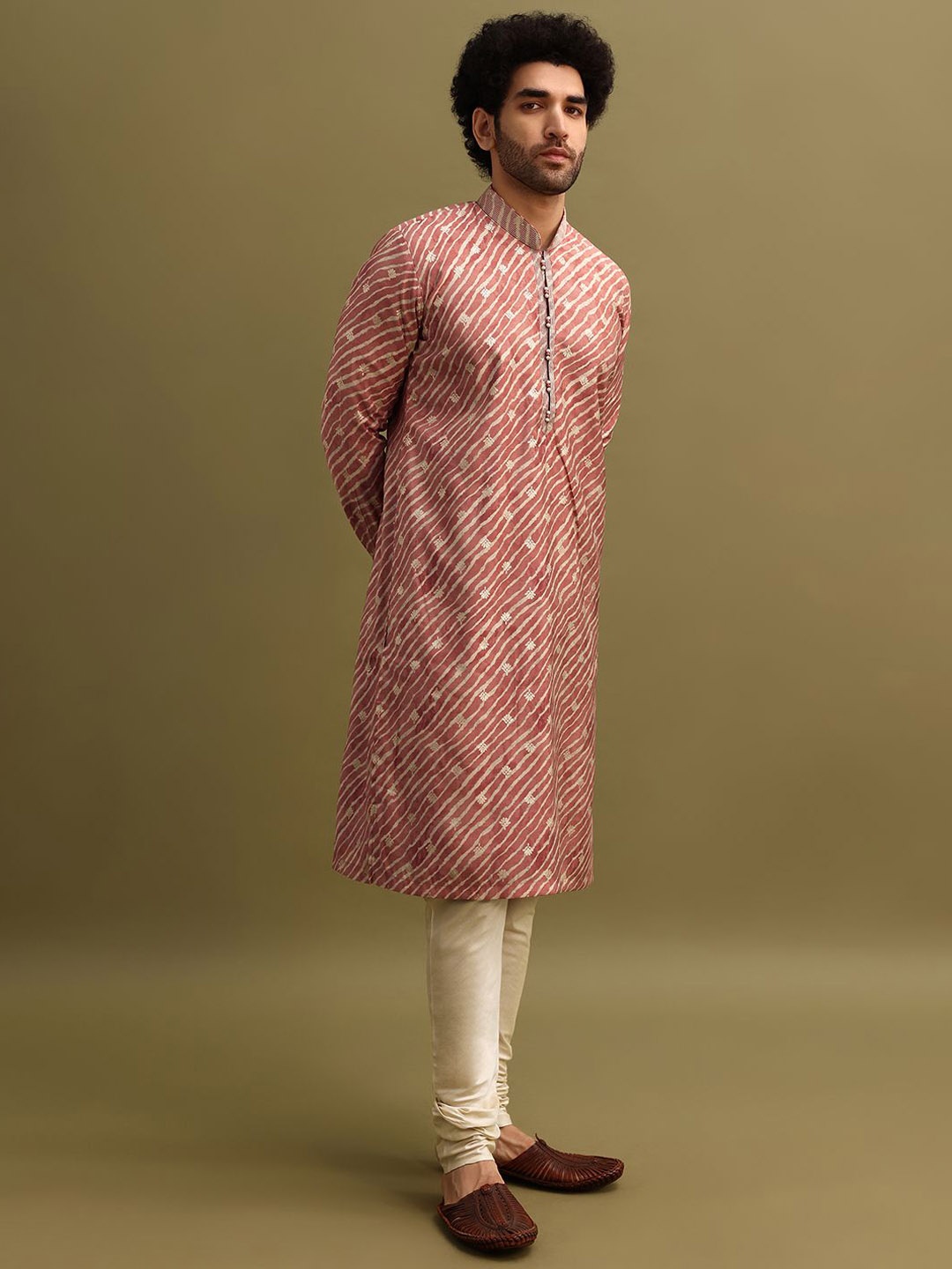 KALKI Fashion Leheriya Printed Thread Work Organic Cotton Straight Kurta With Churidar, Pink
KALKI Fashion Leheriya Printed Thread Work Organic Cotton Straight Kurta With Churidar, Pink