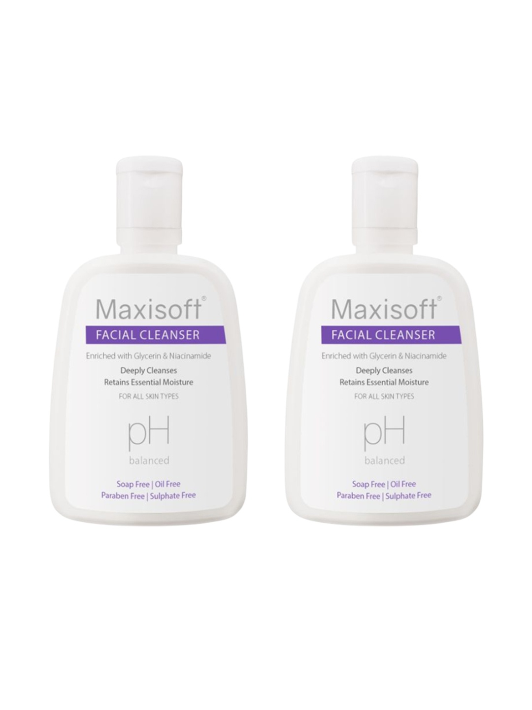 Maxisoft Ph Balanced Set Of 2 Facial Cleanser Enriched With Niacinamide - 125 ml Each, White
Maxisoft Ph Balanced Set Of 2 Facial Cleanser Enriched With Niacinamide - 125 ml Each, White