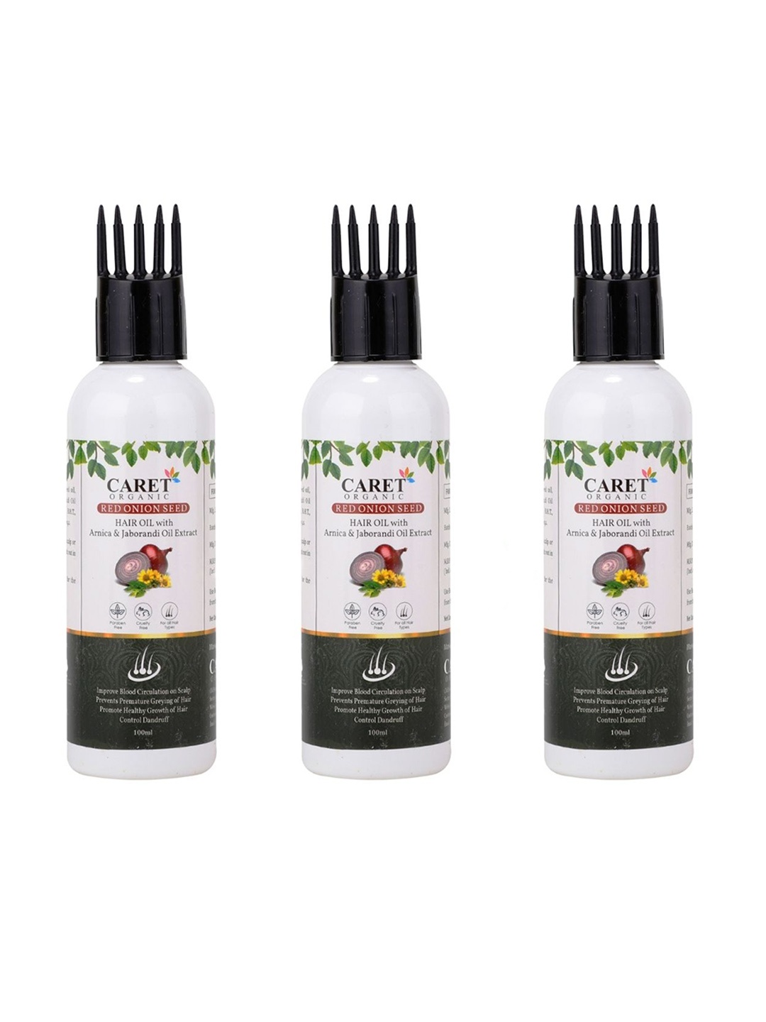 CARET ORGANIC Set Of 3 Onion Red Seed Hair Oil For Hair Fall Control - 100 ml Each, White
CARET ORGANIC Set Of 3 Onion Red Seed Hair Oil For Hair Fall Control - 100 ml Each, White