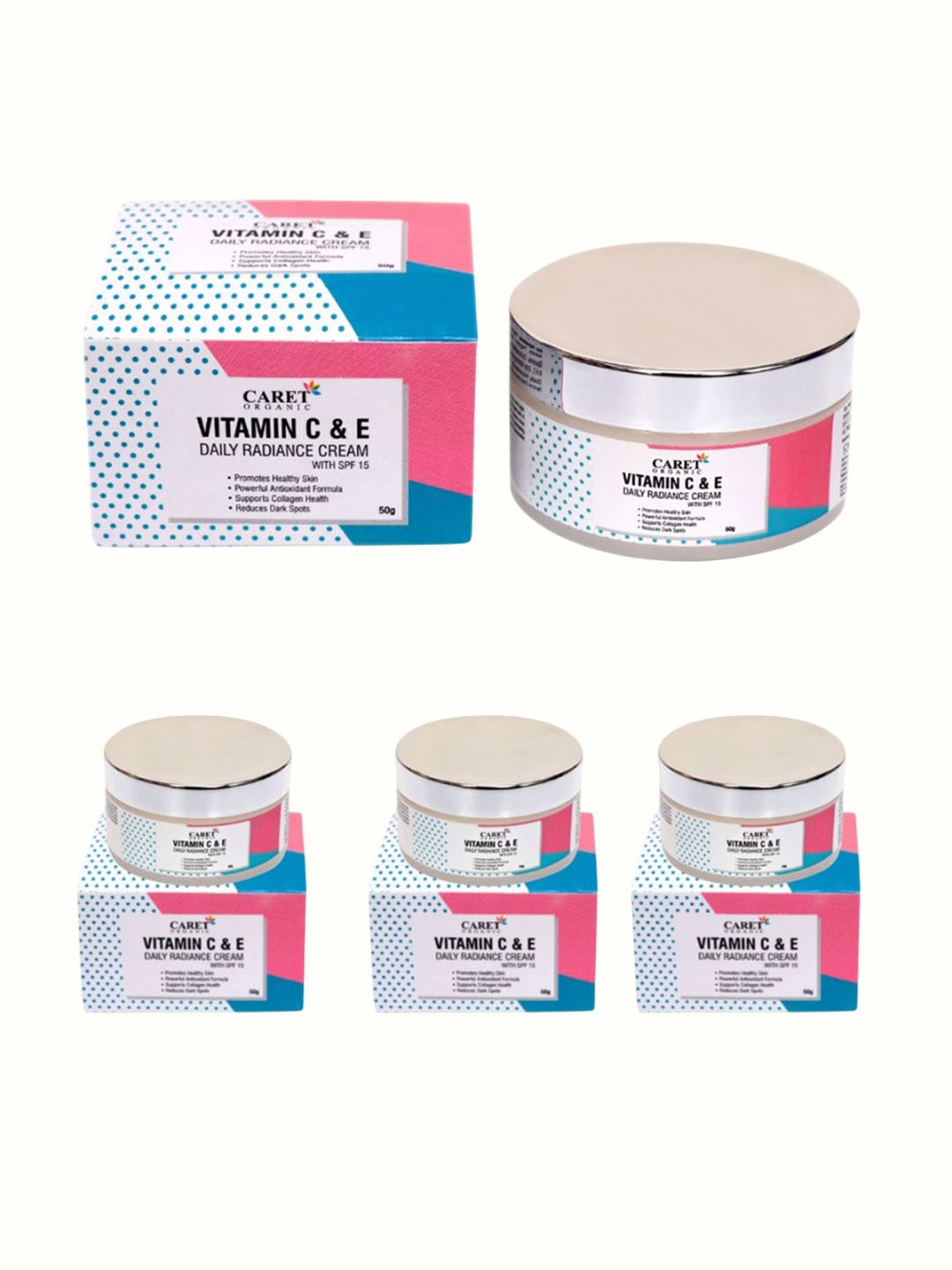 CARET ORGANIC Set Of 4 Daily Radiance For Advanced Brightening Cream- 50 g Each, White
CARET ORGANIC Set Of 4 Daily Radiance For Advanced Brightening Cream- 50 g Each, White