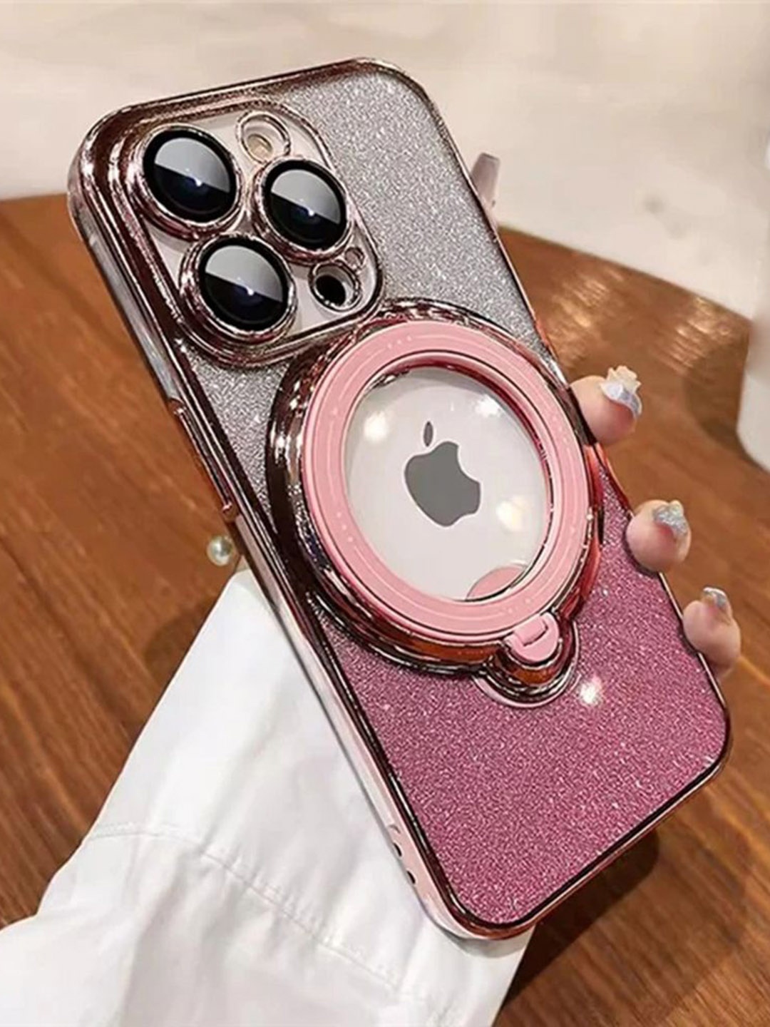 Luxury Kase LK150 Glitter Magnetic Bracket Stand Mag-Safe iPhone 14 Pro Back Case, Pink
Luxury Kase LK150 Glitter Magnetic Bracket Stand Mag-Safe iPhone 14 Pro Back Case, Pink