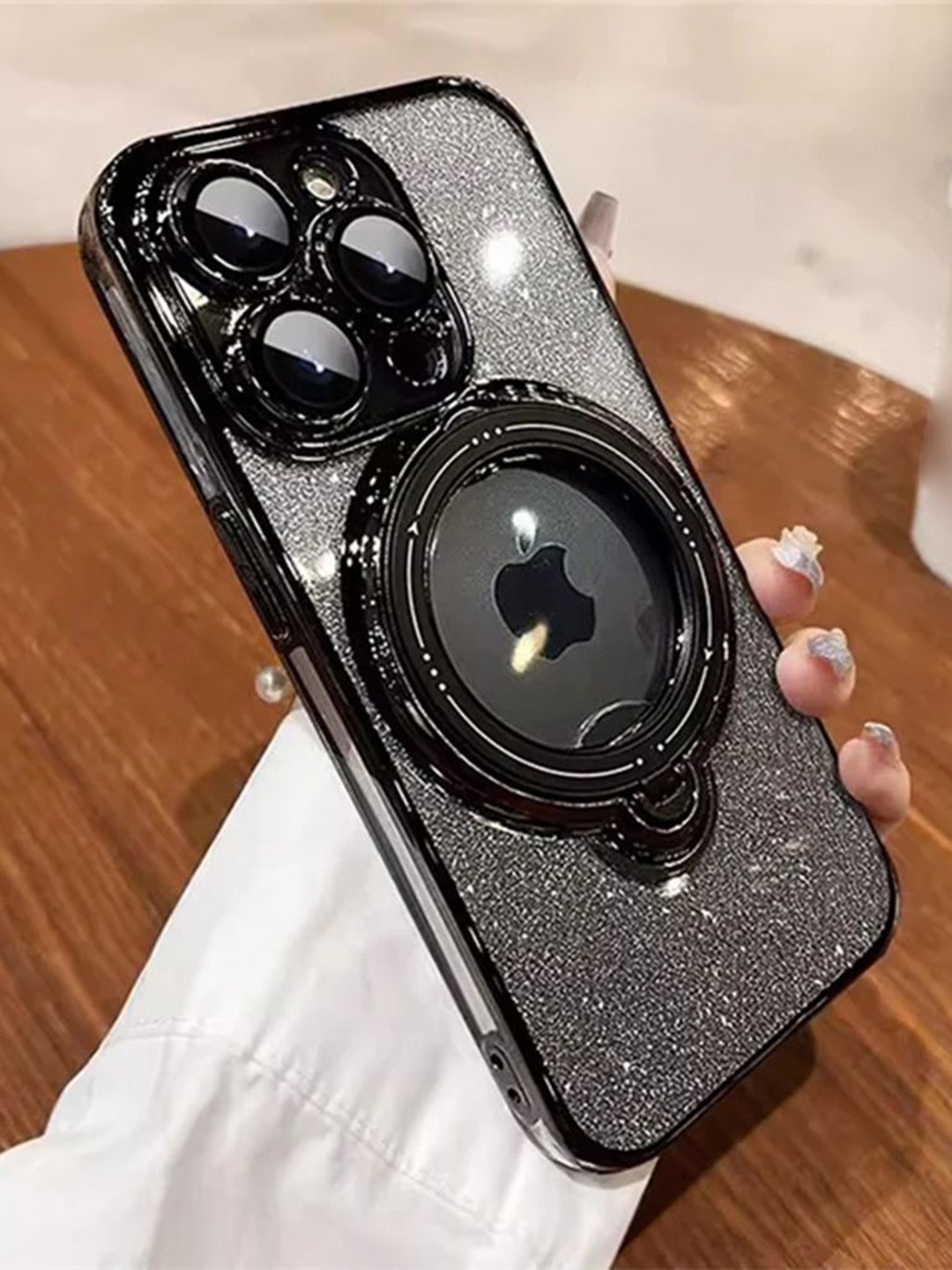 Luxury Kase LK150 Glitter Magnetic Bracket Stand Mag-Safe iPhone 12 Pro Max Back Case, Black
Luxury Kase LK150 Glitter Magnetic Bracket Stand Mag-Safe iPhone 12 Pro Max Back Case, Black