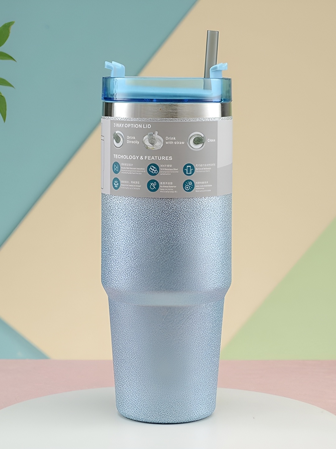 HomeCloud Blue & Silver-Toned Stainless Steel Double Wall Vacuum Water Bottle 890 ml
HomeCloud Blue & Silver-Toned Stainless Steel Double Wall Vacuum Water Bottle 890 ml