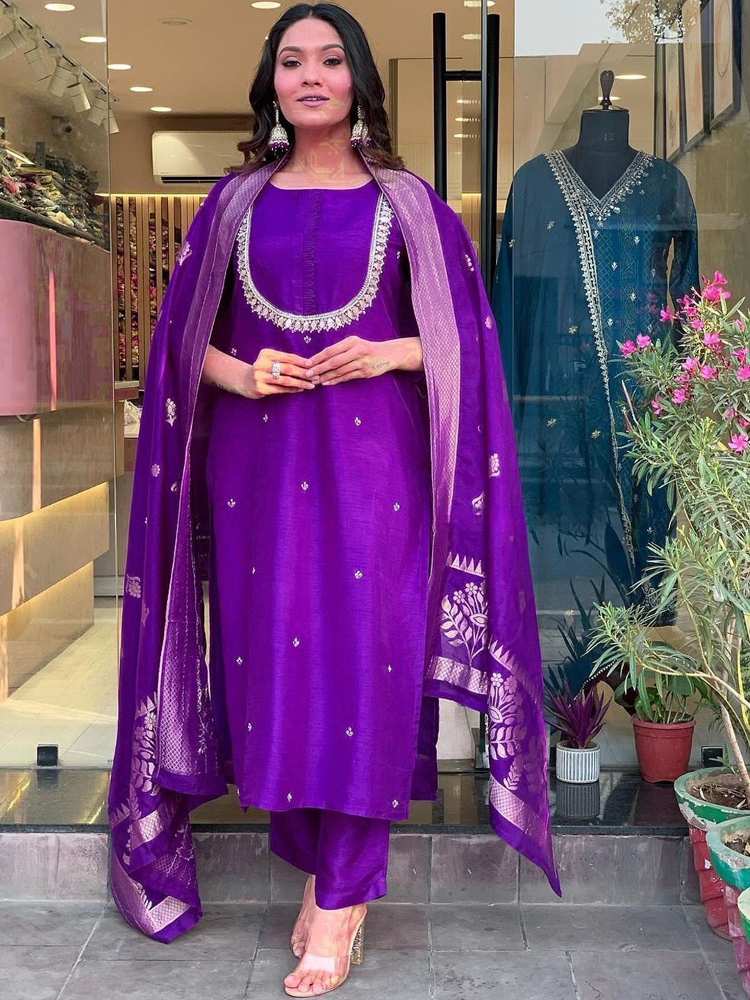 Bought First Women Embroidered Regular Thread Work Kurta with Pyjamas & With Dupatta, Purple
Bought First Women Embroidered Regular Thread Work Kurta with Pyjamas & With Dupatta, Purple