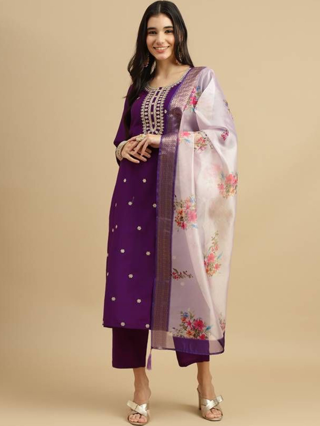 Bought First Women Embroidered Regular Thread Work Kurti with Pyjamas & With Dupatta, Lavender
Bought First Women Embroidered Regular Thread Work Kurti with Pyjamas & With Dupatta, Lavender