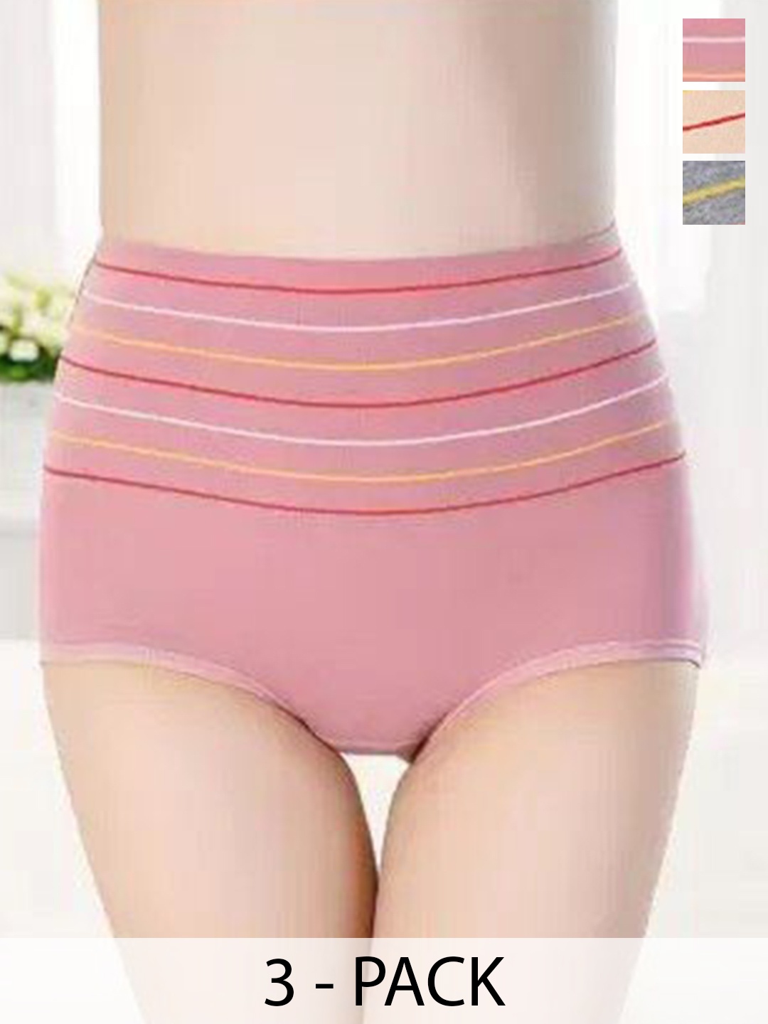 SHREE GANESH FASHION Women Pack Of 3 High-Rise Hipster Briefs 2076 CR-GR-LP 003 M, Cream
SHREE GANESH FASHION Women Pack Of 3 High-Rise Hipster Briefs 2076 CR-GR-LP 003 M, Cream