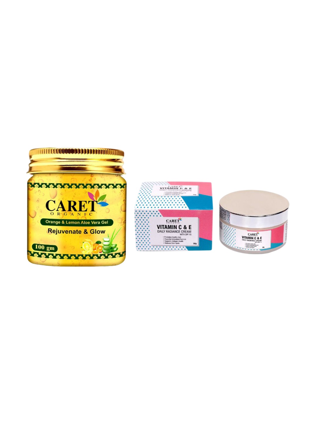CARET ORGANIC Set Of 2 Daily Radiance Cream - 50 g & Orange, Vitamin C Gel - 100 g, White
CARET ORGANIC Set Of 2 Daily Radiance Cream - 50 g & Orange, Vitamin C Gel - 100 g, White