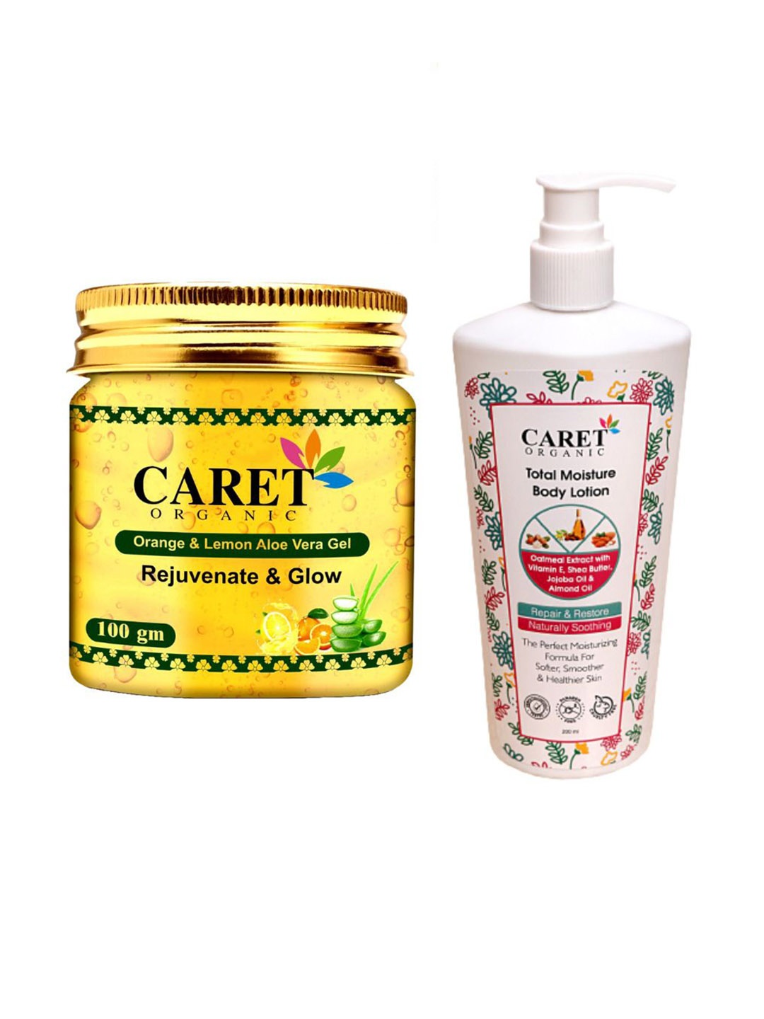 CARET ORGANIC Set Of 2 Vitamin C Gel- 100 g & Total Moisture Body Lotion - 200 ml, White
CARET ORGANIC Set Of 2 Vitamin C Gel- 100 g & Total Moisture Body Lotion - 200 ml, White