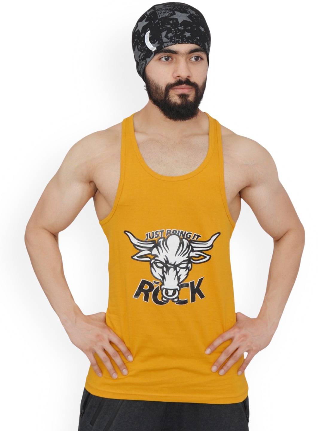 Anax Aesthetics Men Cotton Printed Sleeveless Grafiko Sando Gym Vest Stringer Tank Top, Yellow
Anax Aesthetics Men Cotton Printed Sleeveless Grafiko Sando Gym Vest Stringer Tank Top, Yellow