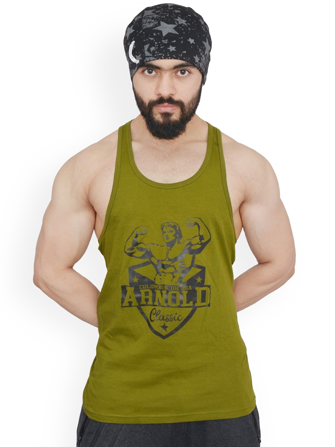 Anax Aesthetics Men Cotton Printed Sleeveless Grafiko Sando Gym Vest Stringer Tank Top, Olive
Anax Aesthetics Men Cotton Printed Sleeveless Grafiko Sando Gym Vest Stringer Tank Top, Olive