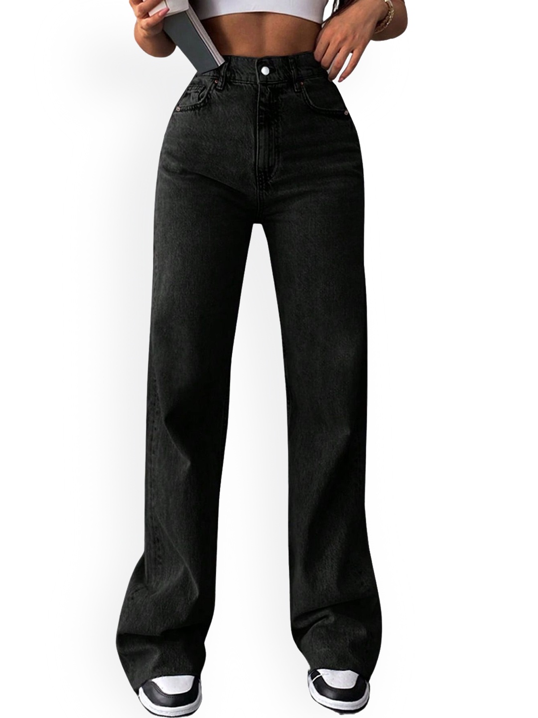 Glossia Women Comfort Straight Fit High-Rise Light Fade Acid Wash Stretchable Jeans, Black
Glossia Women Comfort Straight Fit High-Rise Light Fade Acid Wash Stretchable Jeans, Black