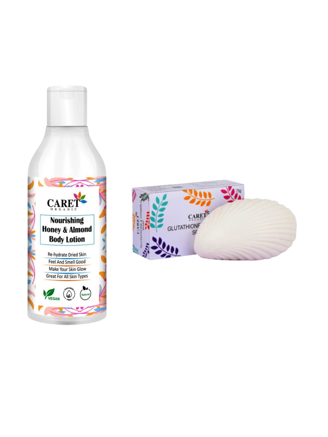 CARET ORGANIC Set Of 2 Almond Body Lotion - 250 ml & Glutathione Vitamin C Soap - 75 g, White
CARET ORGANIC Set Of 2 Almond Body Lotion - 250 ml & Glutathione Vitamin C Soap - 75 g, White