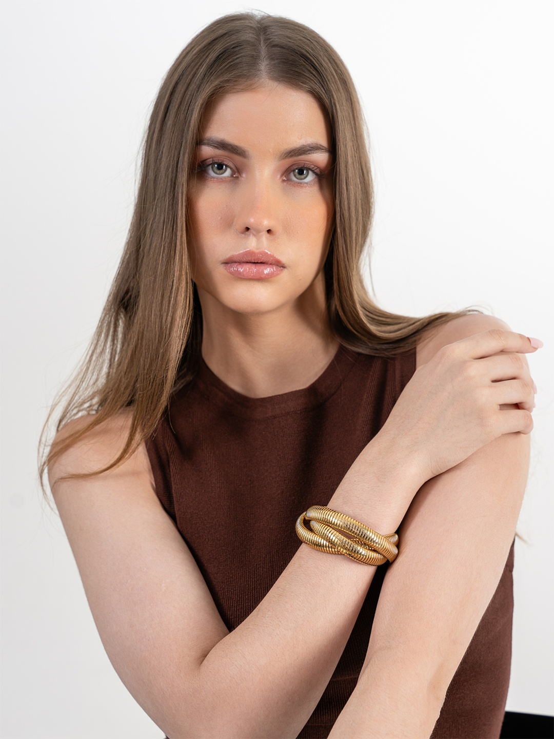 ZAISHA 18KT Gold Plated Stainless Steel Misterio Chunky 3 layers Multistrand Bracelet
ZAISHA 18KT Gold Plated Stainless Steel Misterio Chunky 3 layers Multistrand Bracelet