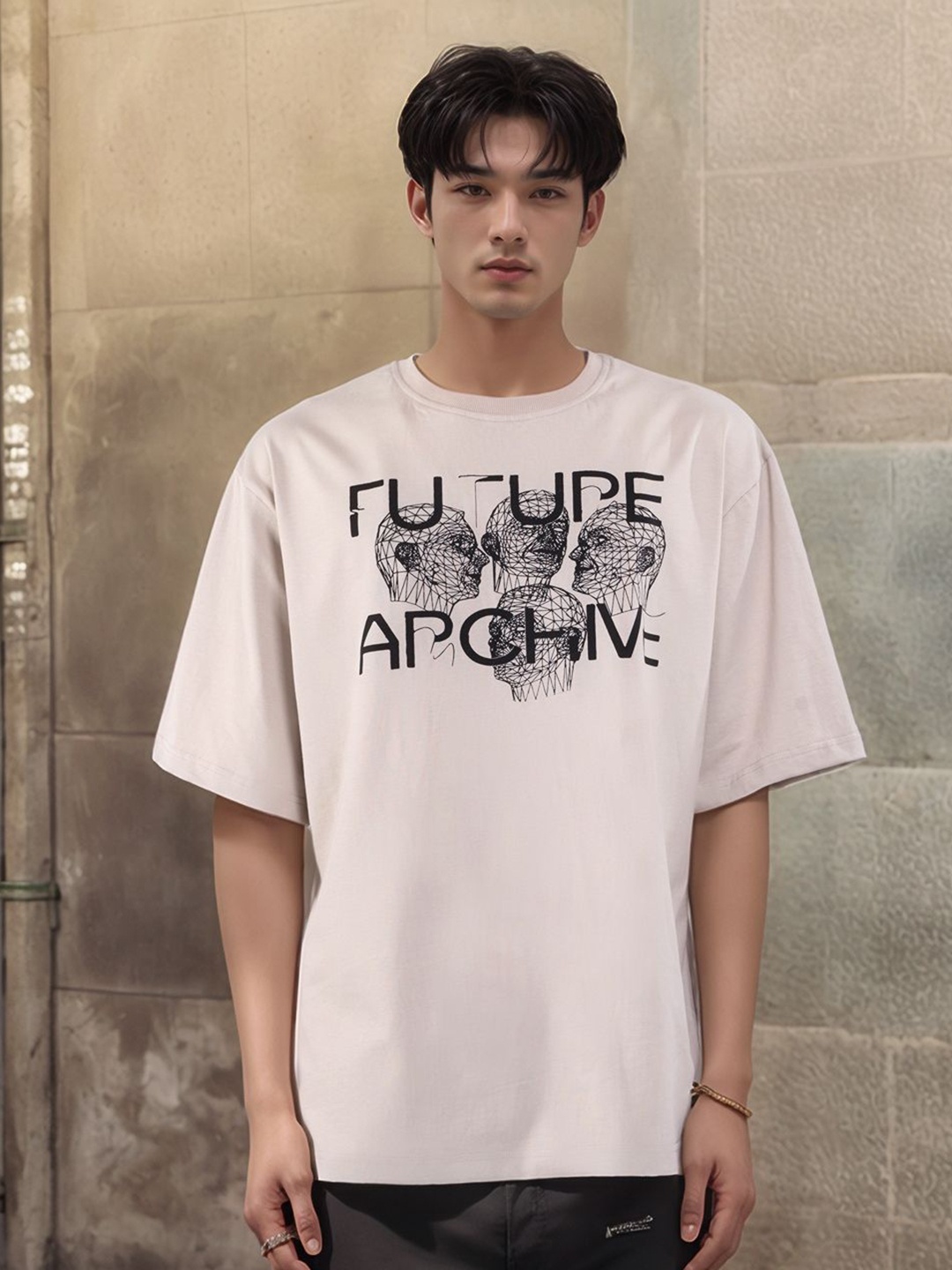 HERE&NOW Men Graphic Printed Drop-Shoulder Sleeves Relaxed Fit Casual T-shirt, Off white
HERE&NOW Men Graphic Printed Drop-Shoulder Sleeves Relaxed Fit Casual T-shirt, Off white