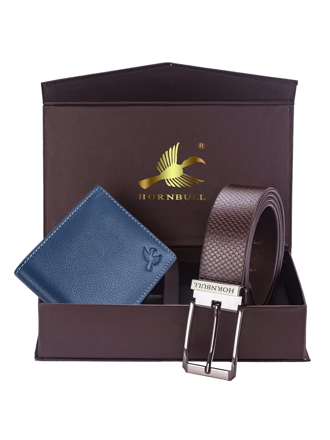 Hornbull Men Maddison Leather RFID Protected Navy Wallet & Brown Belt Accessory Gift Set, Navy blue
Hornbull Men Maddison Leather RFID Protected Navy Wallet & Brown Belt Accessory Gift Set, Navy blue