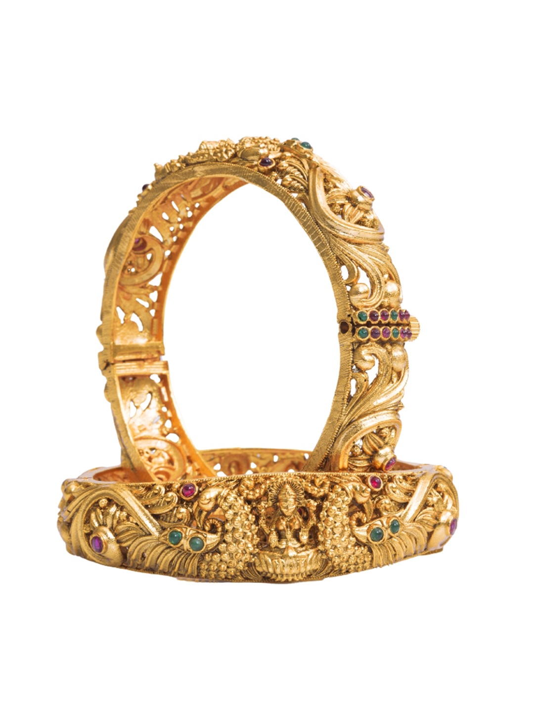 South Temple Jewellery Set Of 2 Gold-Plated Artificial Stones Studded Lakshmi Mata Bangles
South Temple Jewellery Set Of 2 Gold-Plated Artificial Stones Studded Lakshmi Mata Bangles