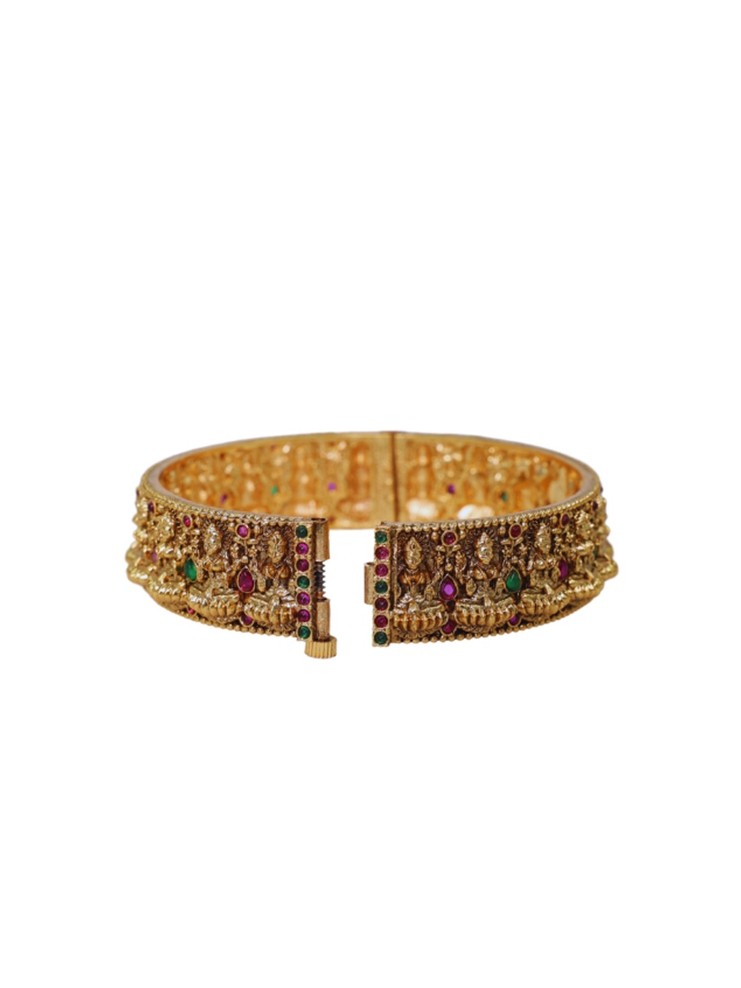 South Temple Jewellery Set Of 2 Gold-Plated Artificial Stones Studded Antique Bangles
South Temple Jewellery Set Of 2 Gold-Plated Artificial Stones Studded Antique Bangles