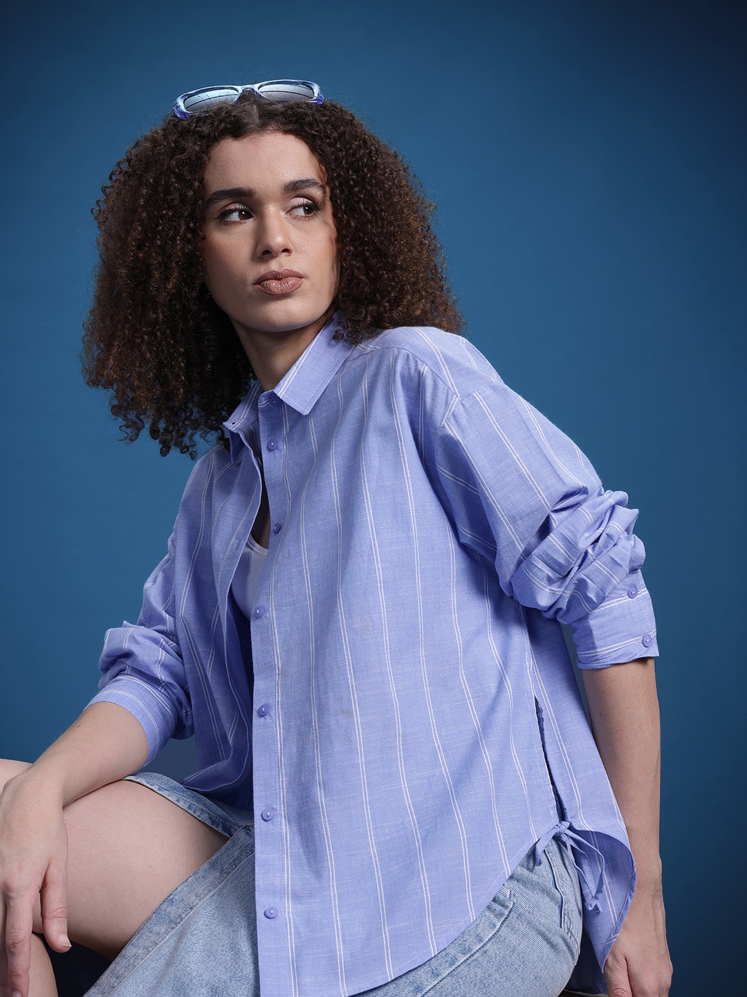 The Roadster Lifestyle Co. Classic Striped Pure Cotton Casual Shirt with Tie Up Detail, Blue
The Roadster Lifestyle Co. Classic Striped Pure Cotton Casual Shirt with Tie Up Detail, Blue
