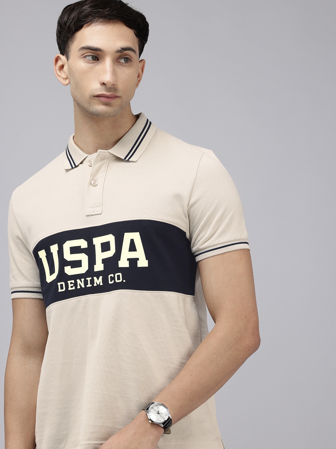 U.S. Polo Assn. Denim Co. Brand Logo Printed Polo Collar Pure Cotton Slim Fit T-shirt, Beige
U.S. Polo Assn. Denim Co. Brand Logo Printed Polo Collar Pure Cotton Slim Fit T-shirt, Beige